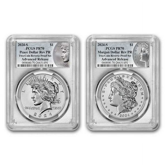2024-S Morgan & Peace Rev Proof Set PR-70 PCGS (AR, Morgan/Peace)