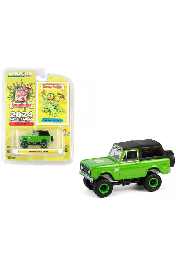 1969 Ford Bronco Green with Black Top "San Diego Comic-Con 2024 Exclusive" 1/64 Diecast Model Car by Greenlight