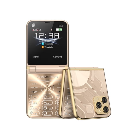 2024 SERVO Flilo9 3G WCDMA Cellphone Foldable 2 SIM Card Speed Dial Blacklist Type-C Flip Mobile Phone 2.6“ Displa