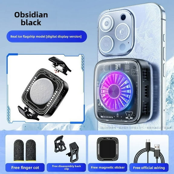 2024  SR01 Mobile Phone 15W Semiconductor Cooling Radiator Magnetic/ Back-clip 2 in 1 Freeze PUBG Game Cooler for IOS Android