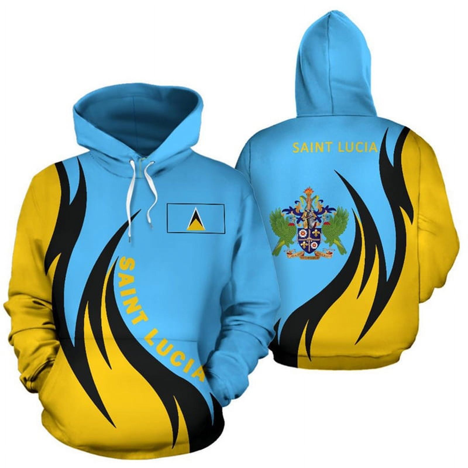 2024 Saint Lucia Flag Map 3D Print Hoodies For Men Clothes National St