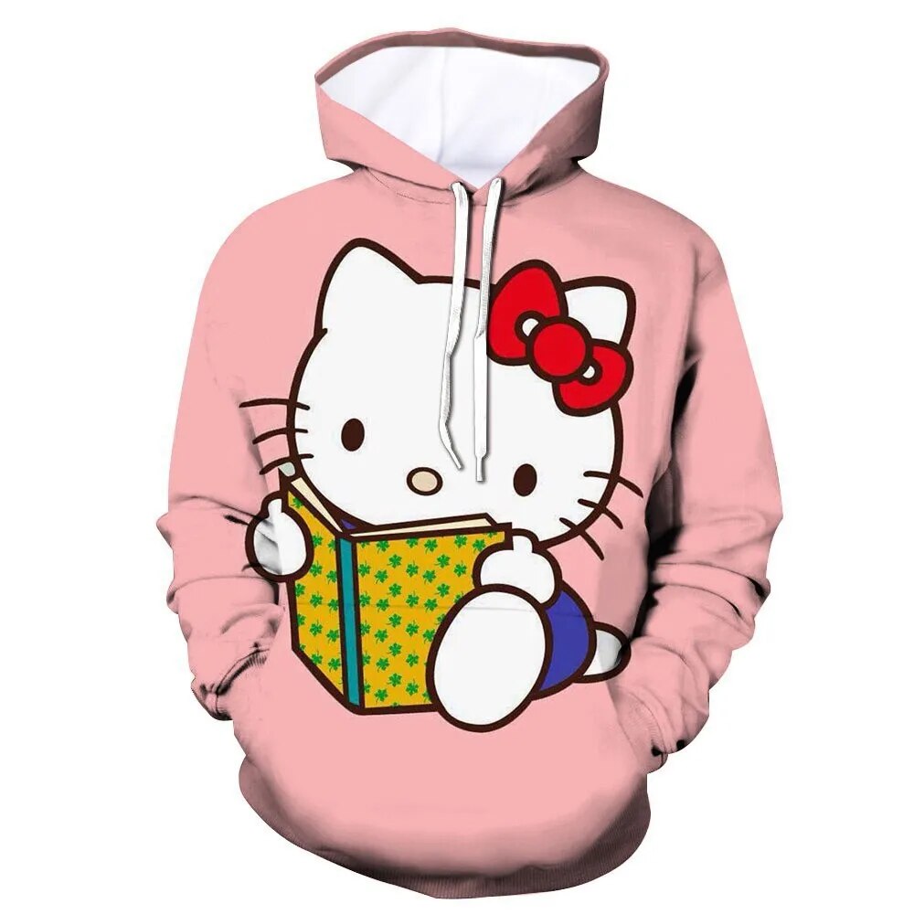 2024 Sanrio Hoodie Japanese Cartoon Kawaii HelloKitty Long Sleeved Top