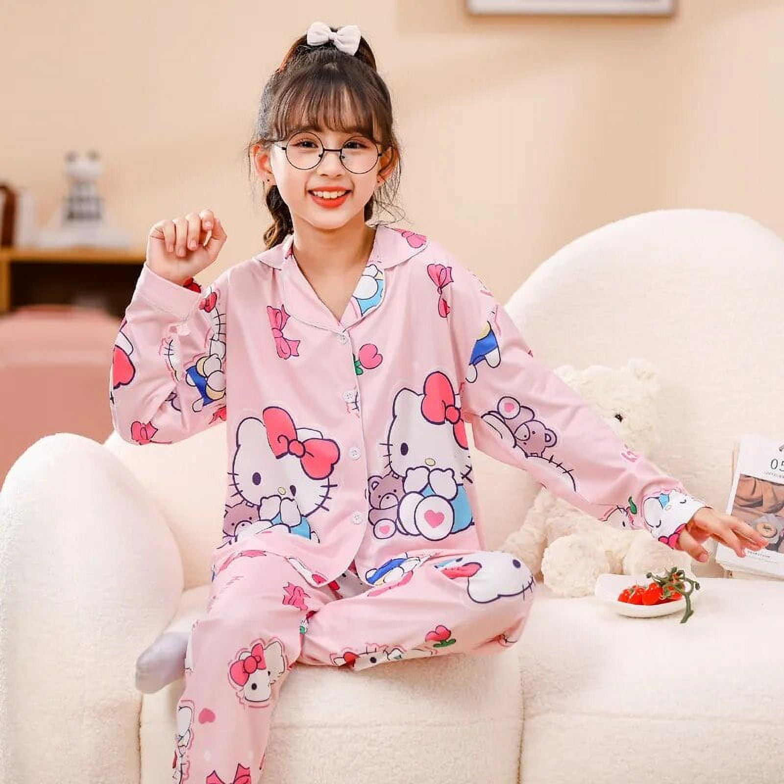 2024 Sanrio Kawaii Anime Cinnamoroll Spring Autumn Pajama Set Cute My