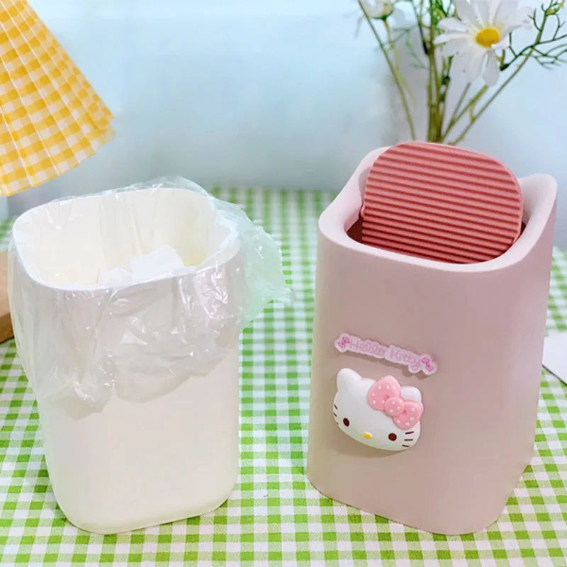 2024 Sanrio Kawaii Hello Kitty Desktop Trash Can Kuromi Cinnamoroll ...