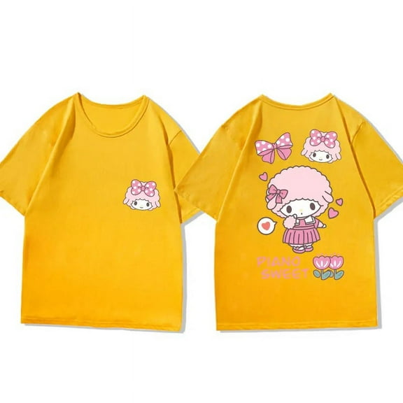 2024 Sanrio Kuromi Soft Cute Boys Girls Short Sleeve Children's T-Shirt Halloween Cotton Cartoon Womwen Kids Children's Tops Tee