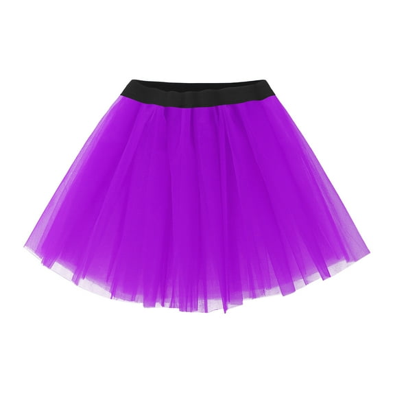 TMOYZQ Women's Mini Tulle Skirt Layered Tutu Skirt 80s Vintage Ballet Dance Skirt Adults Skirts for Festival Party Costume