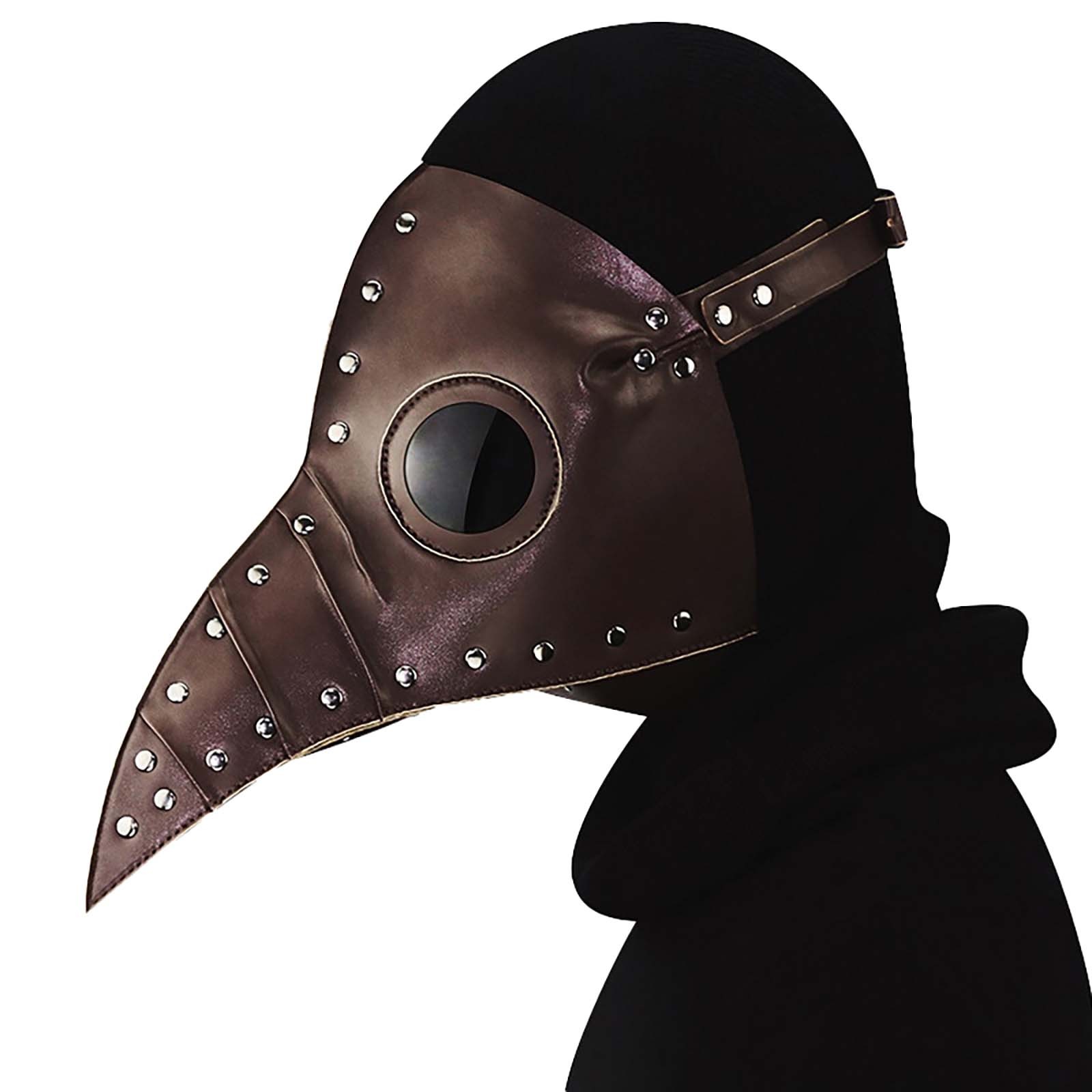 2024 Scary Halloween Mask Halloween PU Leather Plague Doctor Mask Masks