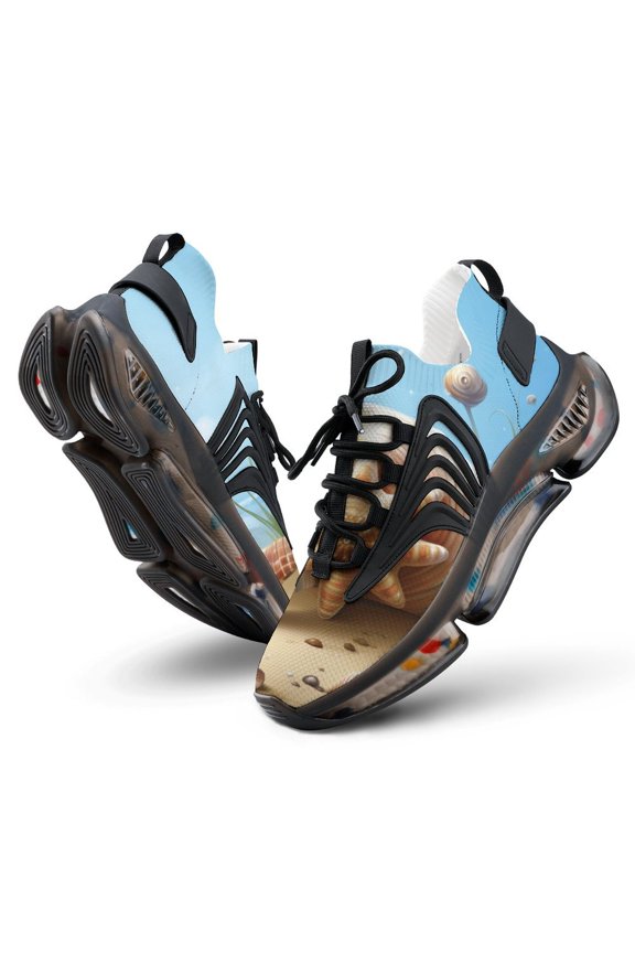 2024 Seashell On The Beach Women Or Men Lace Up Flat Sneakers Female Mesh Walking Footwear