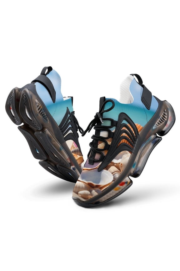 2024 Seashell On The Beach Women Or Men Lace Up Flat Sneakers Female Mesh Walking Footwear