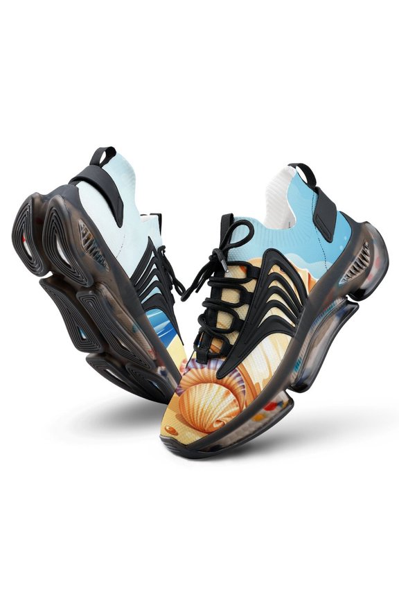 2024 Seashell On The Beach Women Or Men Lace Up Flat Sneakers Female Mesh Walking Footwear