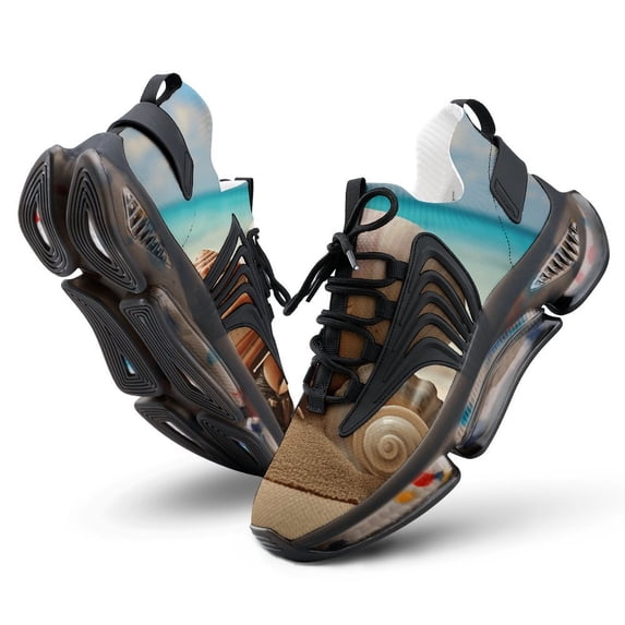 2024 Seashell On The Beach Women Or Men Lace Up Flat Sneakers Female Mesh Walking Footwear