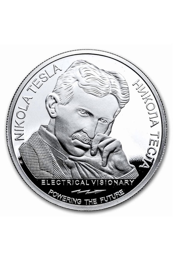 2024 Serbia 1 oz Proof Ag 100 Dinar Tesla: Direct Energy Weapon