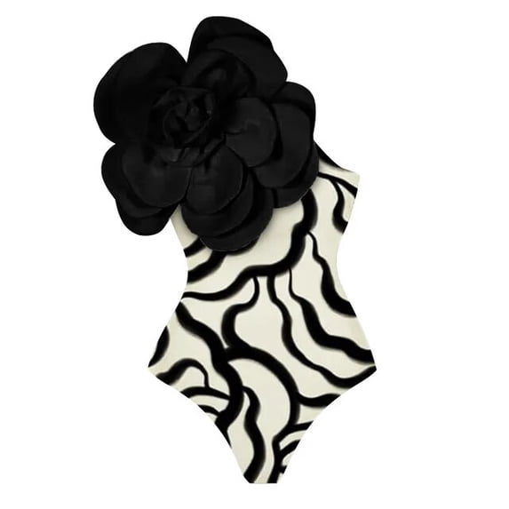2024 Sexy 3D Flower One Piece Swimsuits Push Up Women Bikini Set Printed Ruffle Bikinis Swimwear Brazilian Biquini Bathing Suit