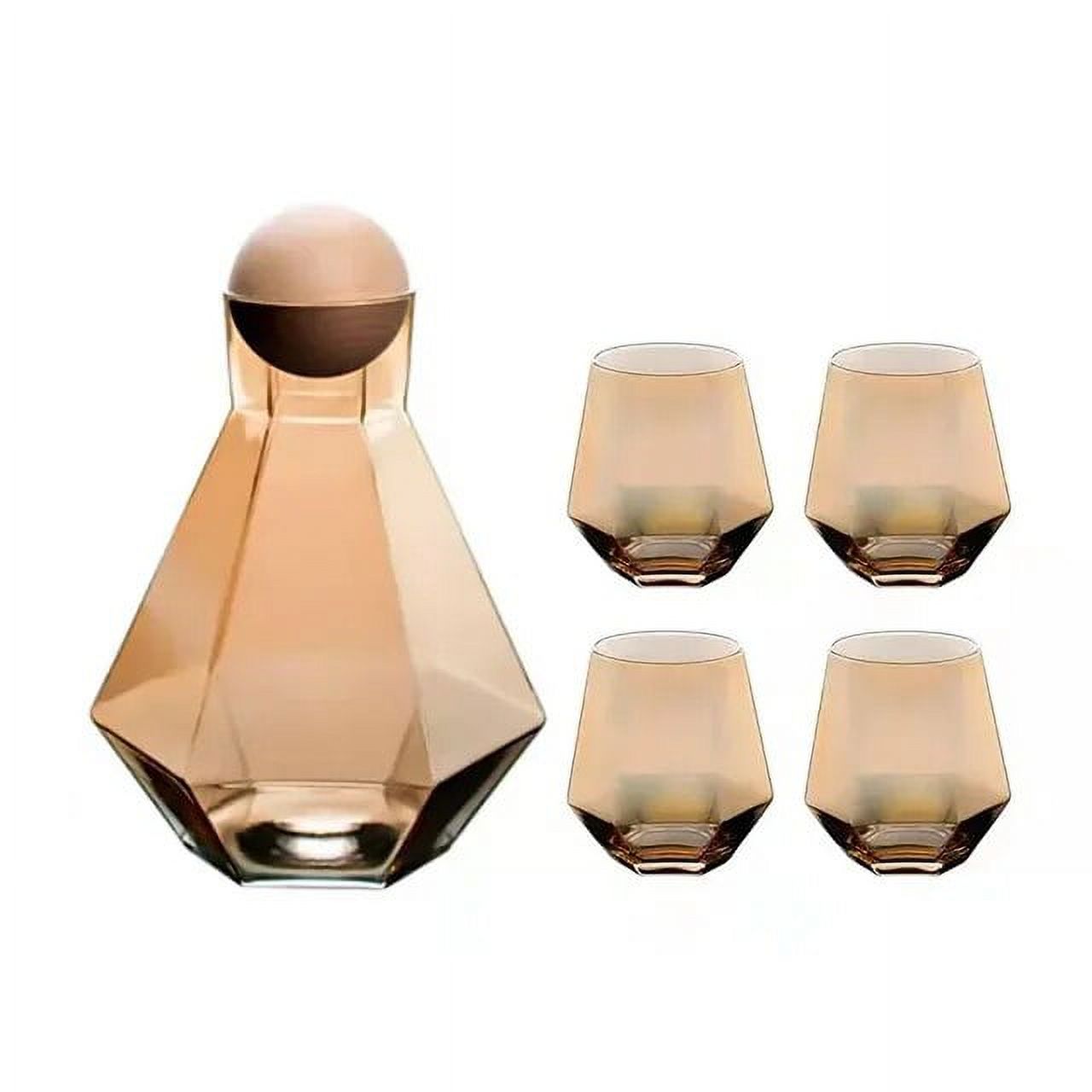 2024  Shape Crystal Glass Water Kettle Cup Set Clear  Cold Water Jug Juice Beverage Pitcher Jugs  Drinkware