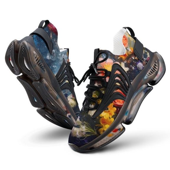 2024 Shuihui Flower Women Or Men Lace Up Flat Sneakers Female Mesh Walking Footwear