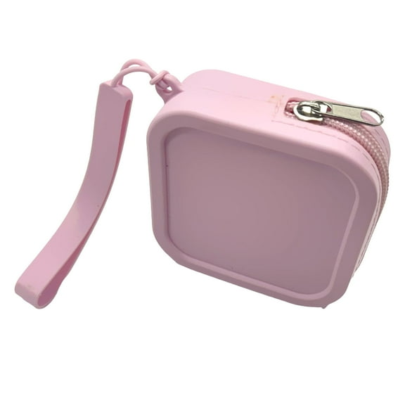 2024 Silicone Cosmetic Bag Wallet Lightweight Slim Card Holder With Zippered Pocket RFID Blocking ID Key Ring For Women Travel