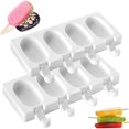 2024 Silicone Ice Cream Mold, 8 Cavity Silicone Popsicle Molds, DIY