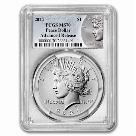 2024 Silver Peace Dollar MS-70 PCGS (AR, Peace Label)