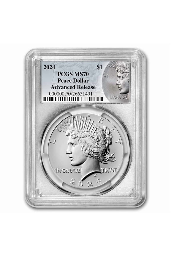 2024 Silver Peace Dollar MS-70 PCGS (AR, Peace Label)