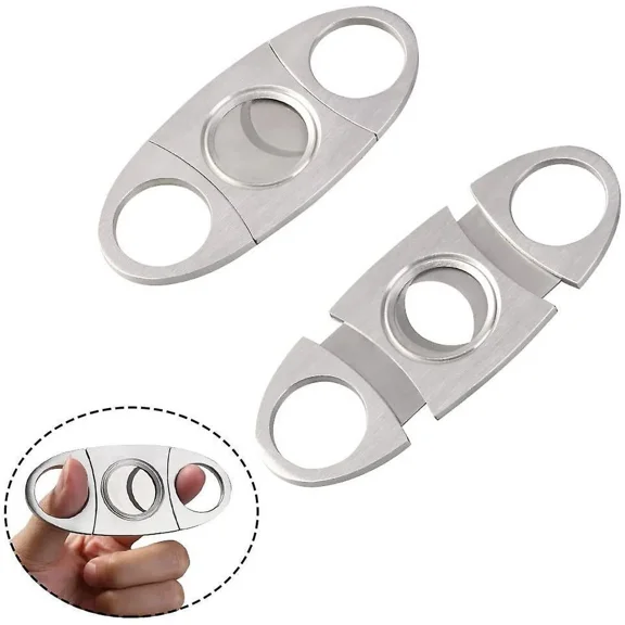 2024 Silver Stainless Steel Cigar Cutter, Cigar Cutter, Cigar Cutter, Double Blade Scissors