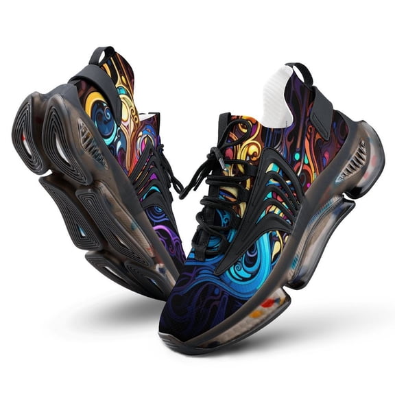 2024 Simple Golden Ripple Women Or Men Lace Up Flat Sneakers Female Mesh Walking Footwear