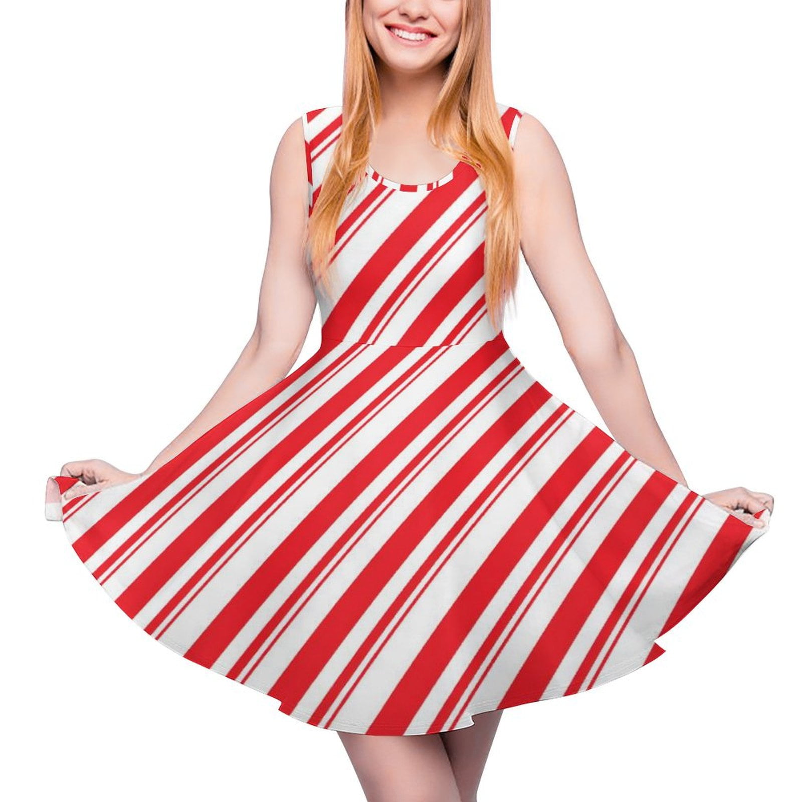 2024 Skate Dress Vintage Striped Dress Abstract Line Waves Streetwear