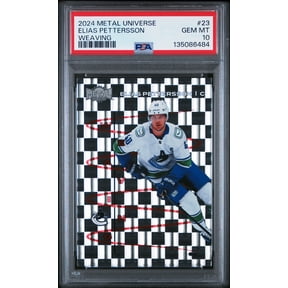 Graded 2024 Skybox Metal Universe Elias Pettersson Vancouver Canucks Weaving SP Insert #23 PSA 10 Hockey Card