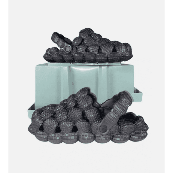 2024 Slip-On Black, Size 10 Bubble Slides with Strap, Trendy Bubble Shoes with Ankle Strap, Bubble Slippers with Back Strap