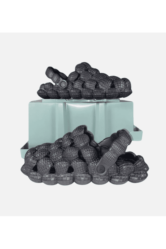 2024 Slip-On Black, Size 8 Bubble Slides with Strap, Trendy Bubble Shoes with Ankle Strap, Bubble Slippers with Back Strap