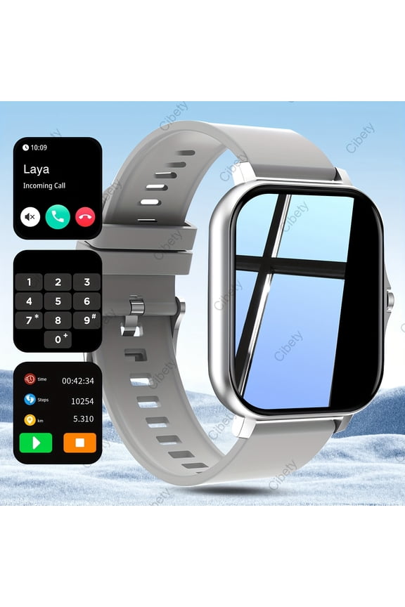 2024 Smart Watch for Men Women, 1.83" Touch Screen, Silicone Strap - Answer/Make Calls, Text Reminders, Multi-function, Wireless Connection