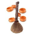 2024 Snack Bowl Holder Halloween Pumpkin Snack Bowl Rack Witch Broom
