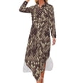 thumbnail image 1 of 2024 Snakeskin Python Casual Dress Animal Print Street Style Dresses Long Sleeve Vintage Women V Neck Custom Oversize Chiffon Dress, 1 of 6