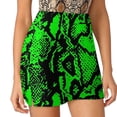 thumbnail image 1 of 2024 Snakeskin Skirt Woman Green Print Kawaii Mini Skirts Summer Korean Fashion High-waisted Oversized Casual A-line Skirt, 1 of 7