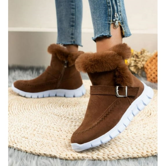 2024 Snow Women Boots Soft Women's Boots Platform Ladies Shoes Fur Keep Warm Boots Ladies New Plus Size Botas Mujer Winter Shoes (brown,40)