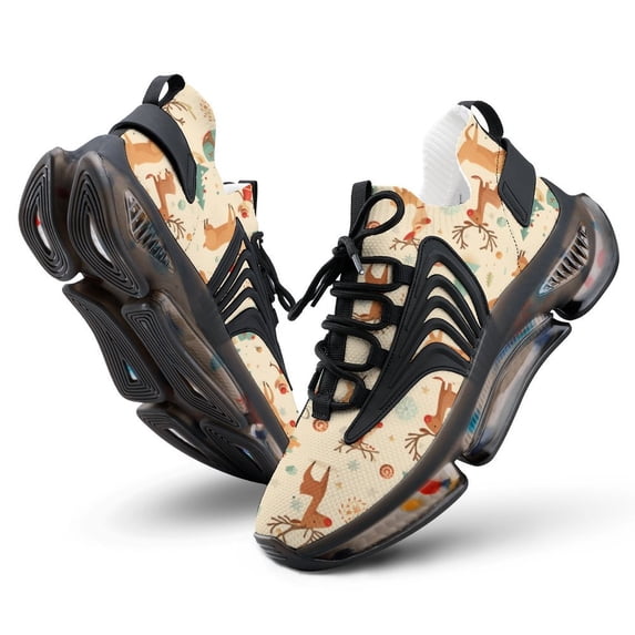 2024 Snowman Christmas Tree Elk Women Or Men Lace Up Flat Sneakers Female Mesh Walking Footwear
