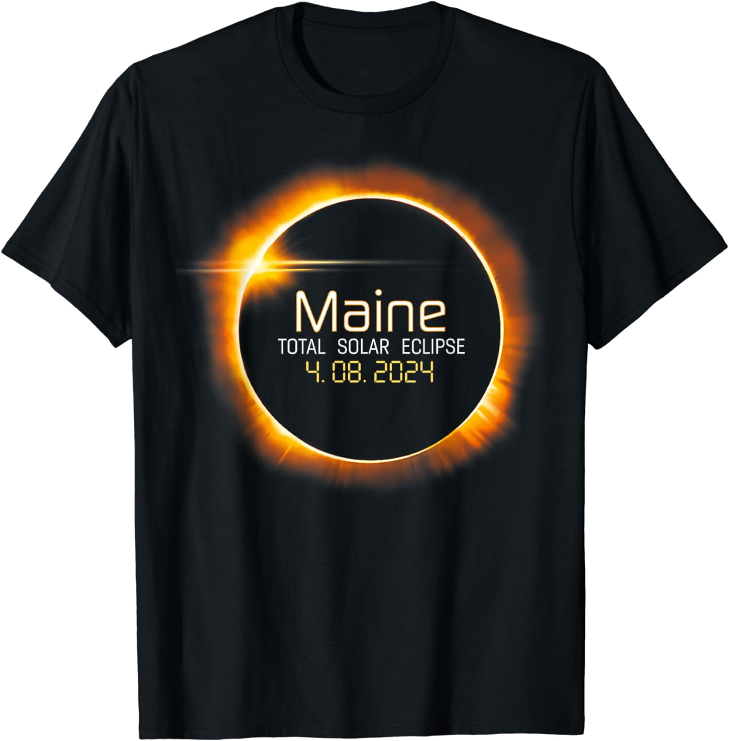 2024 Solar Eclipse Maine USA Totality Cotton TShirt