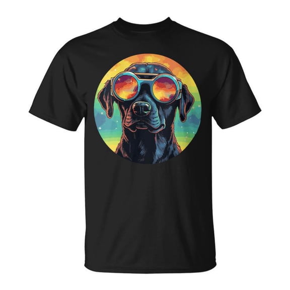 2024 Solar Eclipse Tee Dog Wearing Eclipse Glasses Theme Unisex Adult Cotton Funny Astronomy Event Souvenir Graphic Shirt, Size S, Color Black