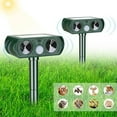 2 Pack Solar Animal Repellent Ultrasonic Cat Repellent Outdoor Deer