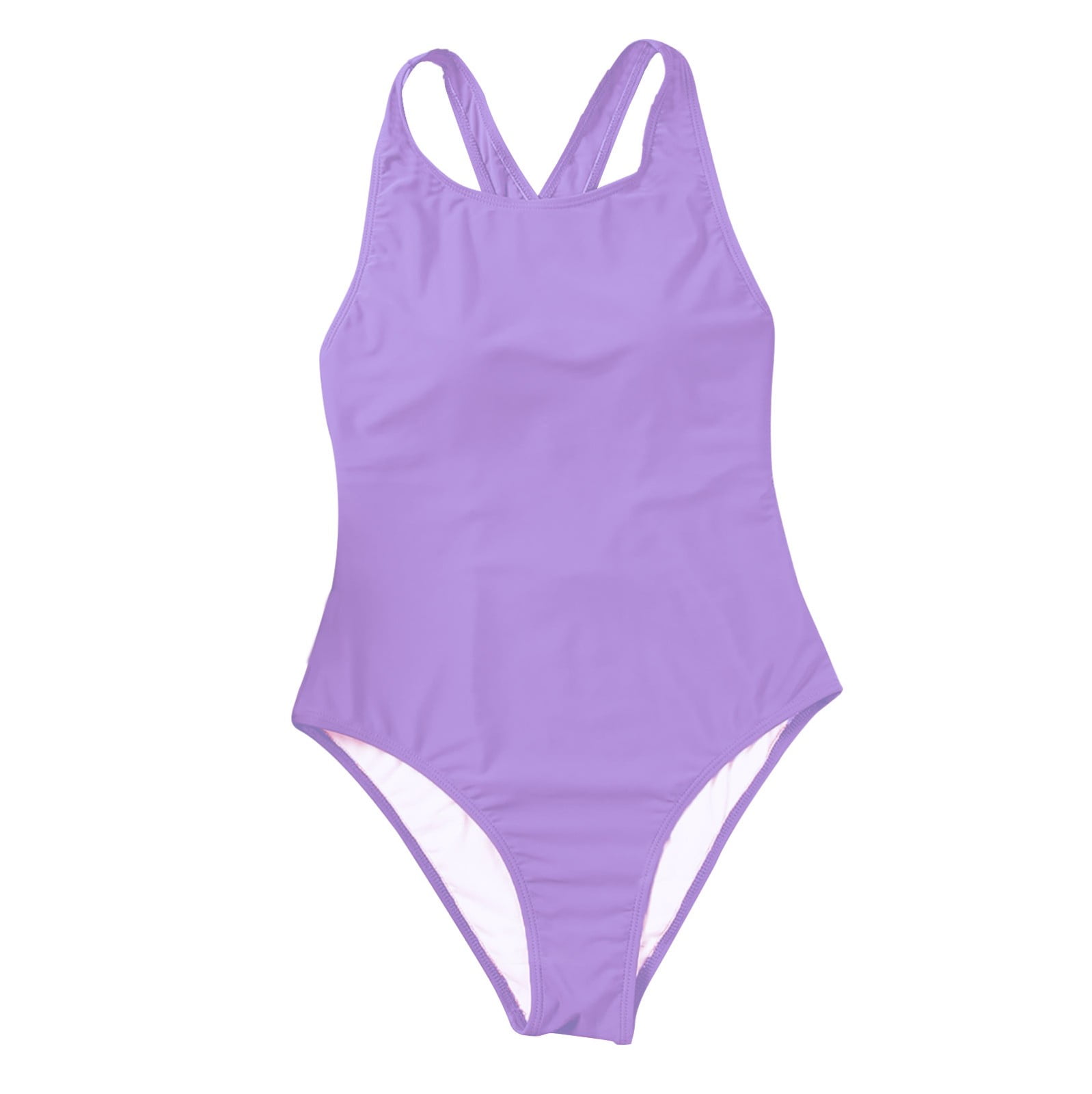 2024 Solid Color Sleeveless Swimsuit Simple Back Covering The Belly And