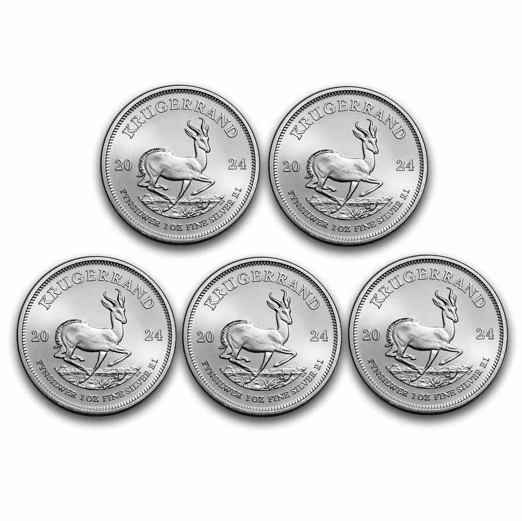 SOUTH AFRICAN MINT 2024 South Africa 1 oz Silver Krugerrand BU (Lot of 5)