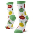 thumbnail image 1 of Airplus Aloe Infused Spa Crew Socks, Frozen Blue Tossed Ornaments, Women's Size 5-10, 1 of 6
