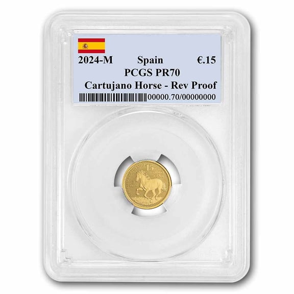 2024 Spain 1/10 oz Gold Rev Proof Stallion Doubloon PR-70 PCGS