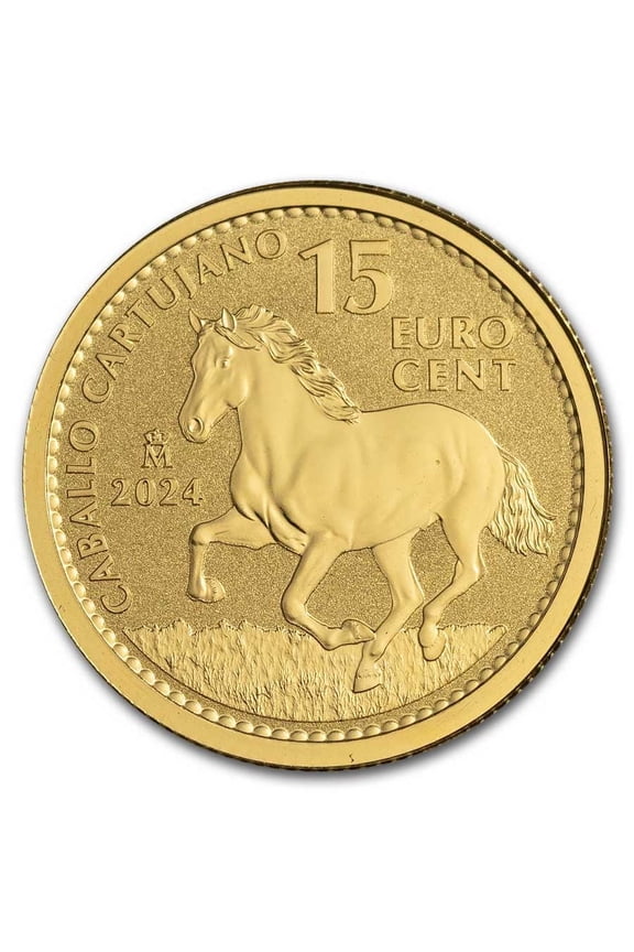 2024 Spain 1/10 oz Gold Reverse Proof Stallion Doubloon