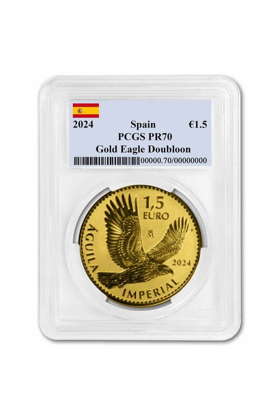 2024 Spain 1 oz Gold Reverse Proof Eagle Doubloon PR-70 PCGS