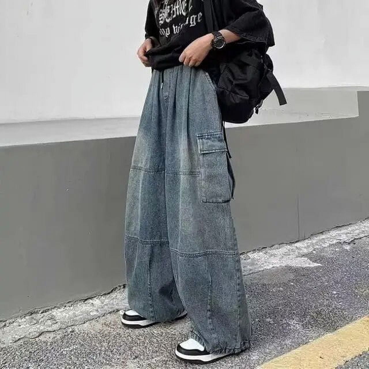 2024 Spring Autumn Men Baggy Jeans Men Wide Leg Pants Big 2024 Spring Autumn Men Baggy Jeans Men Wide Leg Pants Big