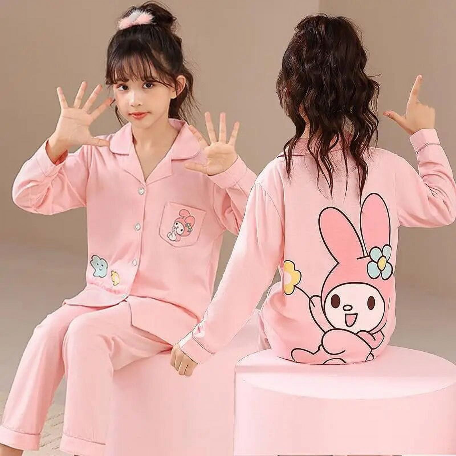 2024 Spring Kawaii Miniso Children‘s Pajamas Set Anime Kuromi My Melody