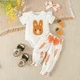 thumbnail image 1 of 2024 Spring New Baby Girls Shorts Sleeved Jumpsuit Plaid Strap Set Girl Easter Outfit Sundress Of Casual Suit, 1 of 8