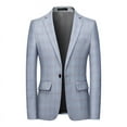 2024 Spring New Men's Checkered Print Blazer Formal One Button Slimfit Lapel Plaid Suit Jacket