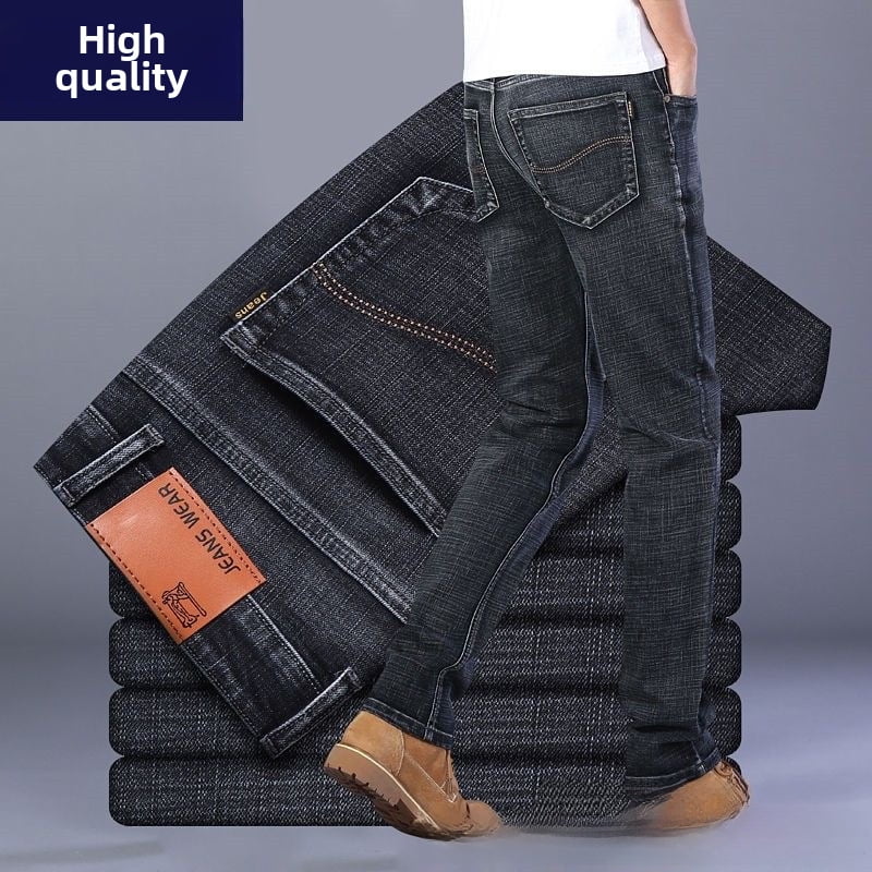 2024 Spring Summer Autumn Men‘s Jeans Elastic Straight Slim Fit Elastic