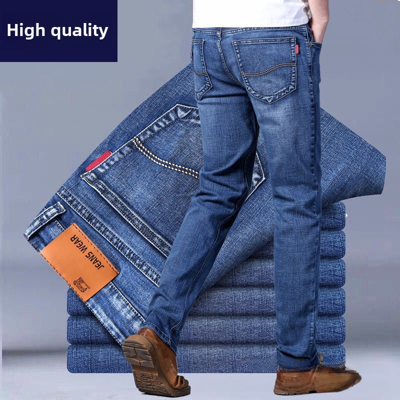 2024 Spring Summer Autumn Men‘s Jeans Elastic Straight Slim Fit Elastic